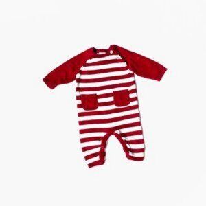 Adorable Infant Cat & Jack Red and White Stripe Sweater Romper 0-3 Months
